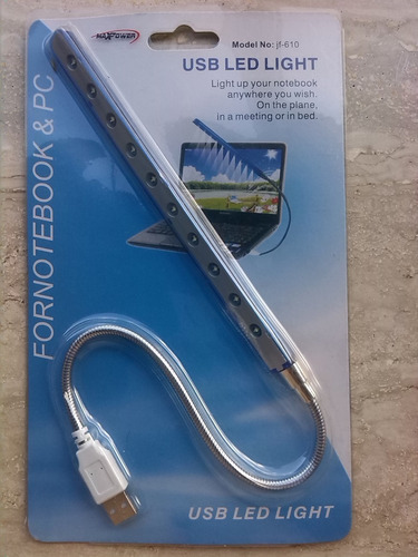 Imagen 5 de 5 de Lampara Usb 10 Led´s Para Laptop Pc Power Bank (favor Leer)
