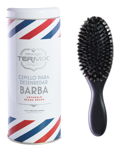 Termix Official Barber Beard Brush Cepillo Madera Barbería Color Negro