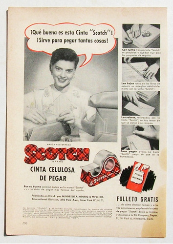 Publicidad Antigua Mexicana De Cinta Scotch Brand, De 1952