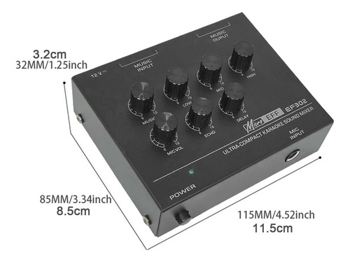 Mezclador Dj Mixer, Consola De Mezclas Estéreo Para Grabació