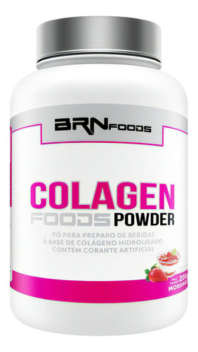 Colagen Foods Powder 200g Morango Brn Foods