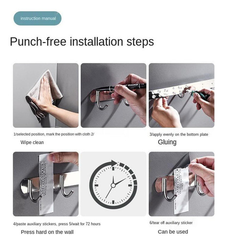 3 Escoba Mop Soporte De Pared Colgador De Acero