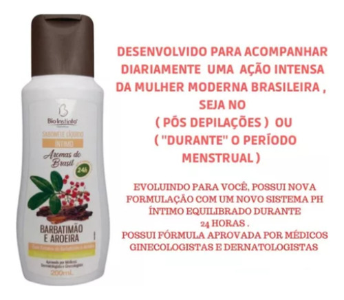 3 Sabonete Íntimo Bio Instinto Barbatimão Aroeira 1 Perfume