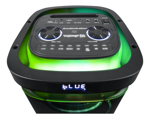 Bafle Recargable 2x6.5puLG Con Aros Rgb Audiobahn Thump6