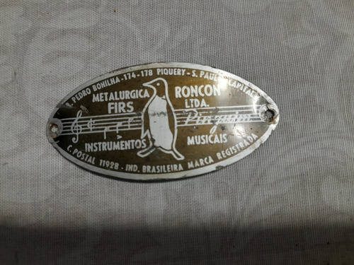 Placa Metalica Logo Da Bateria Pinguim Gota Anos 60