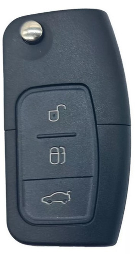 Carcaça Chave Canivete Ford - Compatível Com Focus, New Fiesta, Ecosport - Inclui Lâmina Virgem E Logo Ford, Material Abs De Alta Qualidade