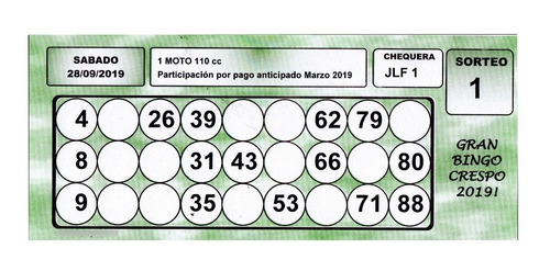 Cartones De Bingo Personalizados Talonarios