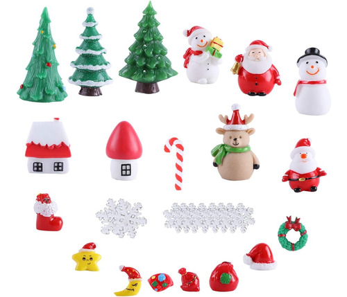 Adornos En Miniatura De Navidad, 29 Piezas De Figuras En Min