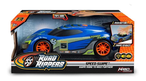 Auto Road Rippers Azul Speed Swipe Luz Y Sonido Vehiculo