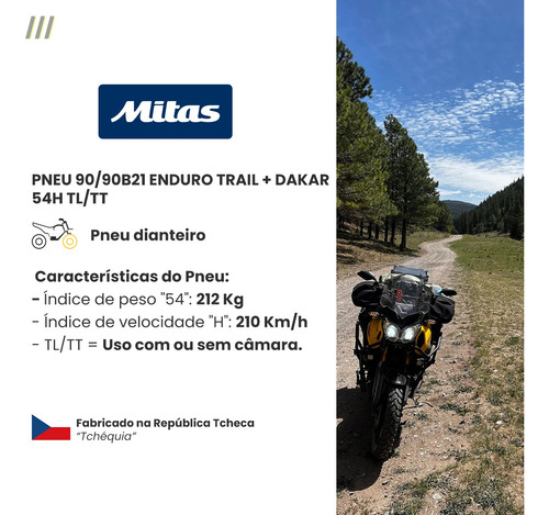 Pneu Tiger 1200 90/90-21 Mitas Enduro Trail+ (e07+) Dakar