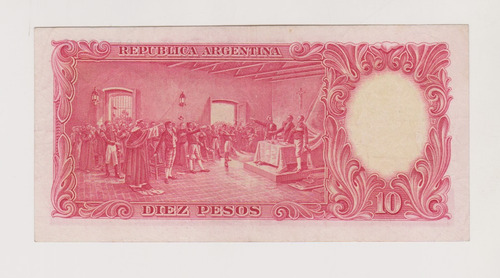 Billete Argentina 10 $ Bottero 1929 Año 1944 Excelente ++ (Usado)