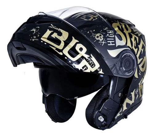 Capacete Norisk Escamoteavel Force Born To Ride Gold