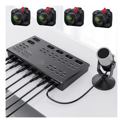Hd60 Streaming Video Switcher 4 Entrada Hdmi 1080p Captura
