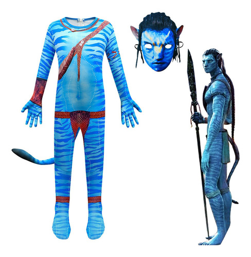 Avatar 2 Cosplay Traje Y Mascara Halloween Para Niños