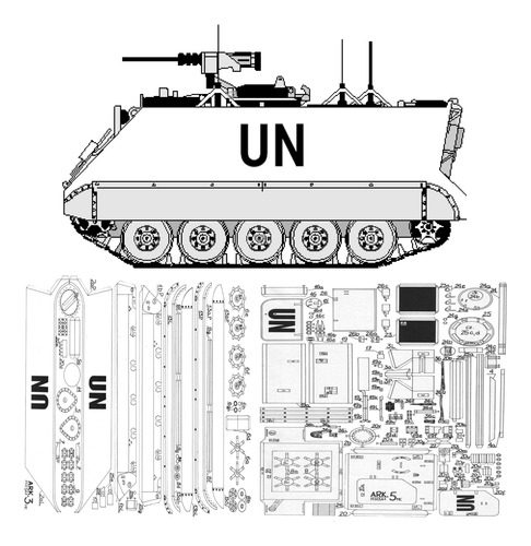 Vehiculo M-113 Naciones Unidas 1:25 / Papercraft (x Mail)