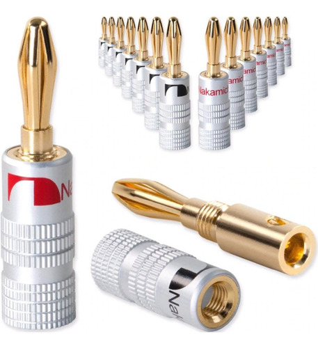 22 Plug Conector Banana Nakamichi 4mm Macho Caixa De Som Ht