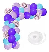 Comprar Arco De Globos Confeti Cinta Chico - Violeta Lila Turquesa