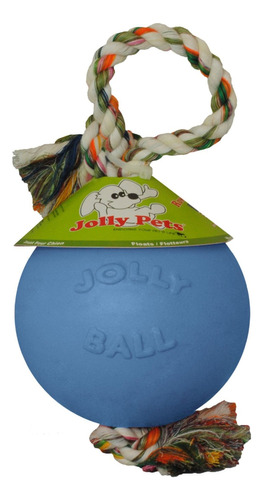 Jolly Pets - Romp-n-roll Pelota Con Cuerda Celeste 4.5 
