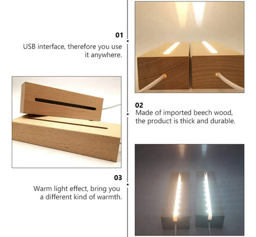 Base De Luz Rectangular De Madera, Base De Pantalla Led De M