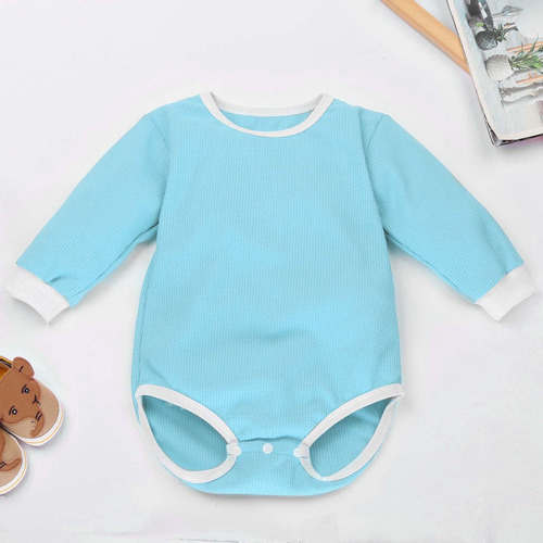 Mono De Manga Larga De Color Liso Para Bebés Y Niñas De Invi