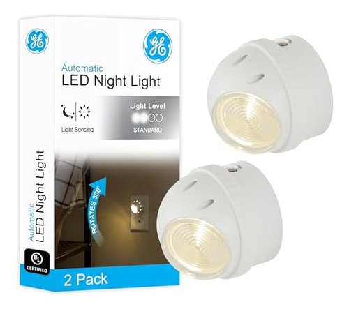 Luz Nocturna Led Giratoria, Paquete De 2, Enchufable, Foco D