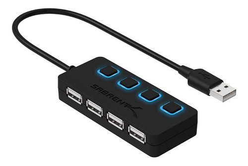 Imagen 2 de 7 de Hub Multiplicador Usb 2.0 4 Puertos Estacion Sabrent A1click