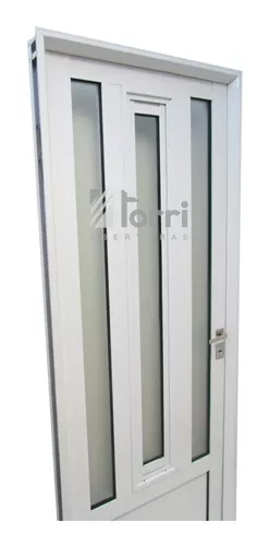 NUEVA! Puerta Aluminio Blanco Reforzada Modelo 550 de 085×200