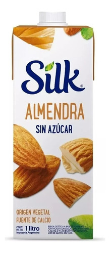 Leche De Almendras Silk Sin Azúcar X 1lt X 12 Un