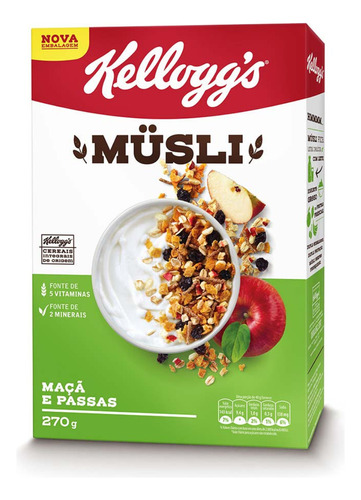 Cereal Müsli Maçã e Passas Kellogg's Caixa 270g
