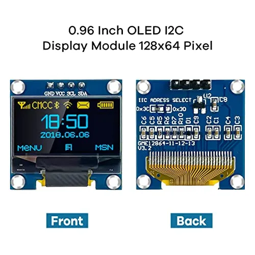 Hosyond Modulo Pantalla Oled Arduino 128x64 Px Azul Amarillo
