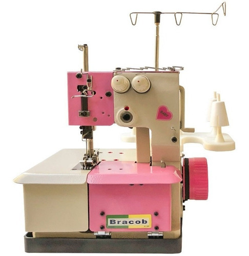 Máquina De Costura Galoneira Semi Industrial 2 Ag. Bracob Cor Rosa 220v