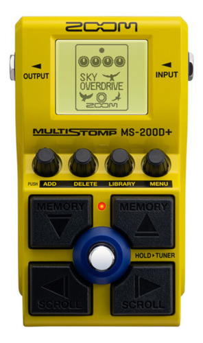Pedalera De Distorsión Para Guitarra Zoom Ms-200d+ Color Amarillo