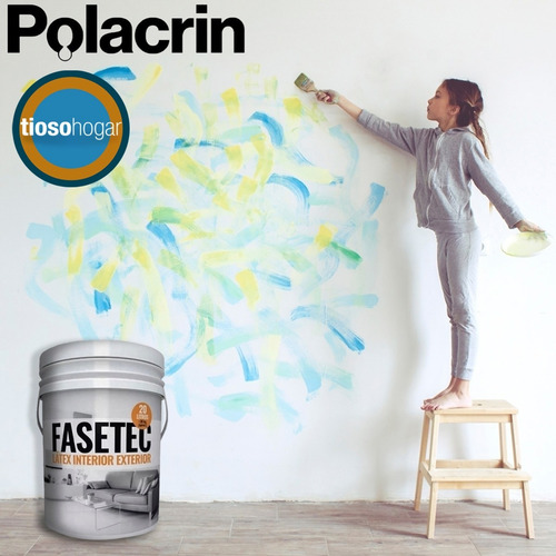 Imagen 3 de 10 de Pintura Latex Interior Exterior Fasetec X 20 Lts Polacrin Antihongos Lavable Color Blanca Cubritivo Pared Acrilico Mate