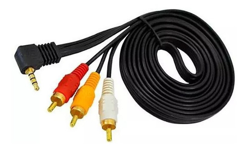 Cabo De Vídeo P2 X 3rca Ponta Curva Dourada 3.5mm 10.5mm