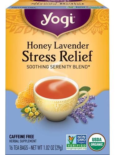 Té Yogi Honey Lavander Infusión Lavanda Y Miel 16 Bolsitas
