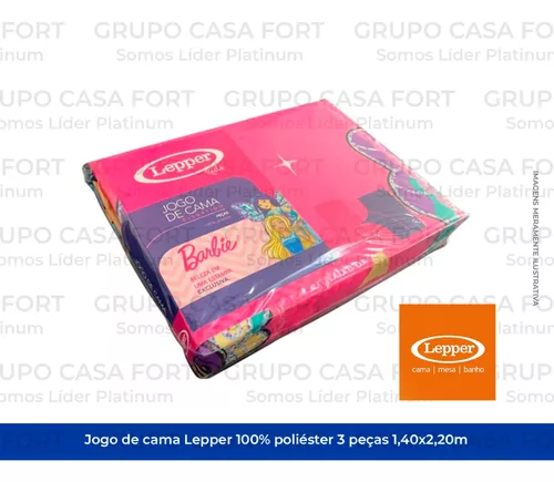 Jogo de Cama Infantil Barbie Lepper 03 Peças Microfibra - Madrigal