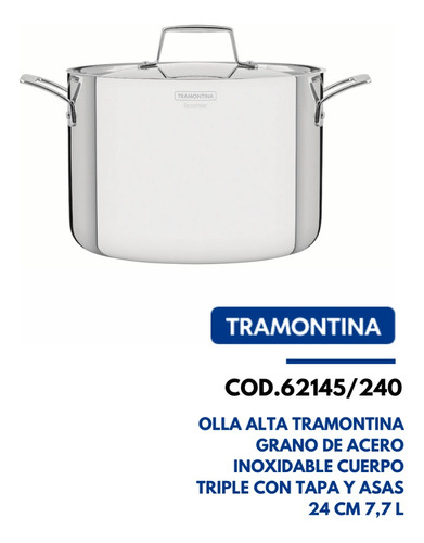 Tramontina Olla Alta 24cm Grano