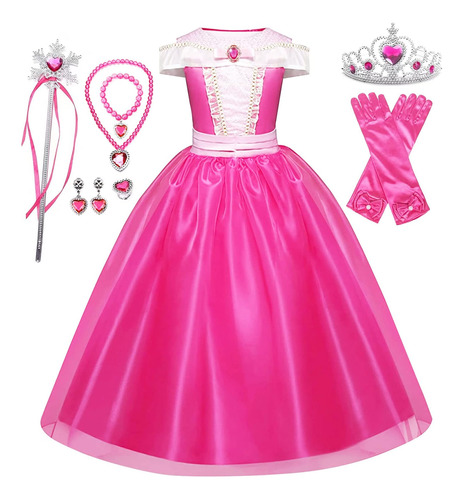 Vestidos De Princesa Rosa Mooedcoe Para Niñas, Disfraz De Ni