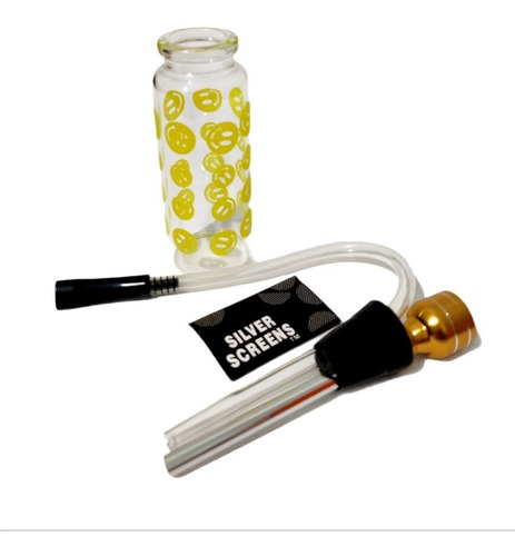 Imagen 5 de 8 de 2 Mini Bongs De Bolsillo De Vidrio Con Manguera + Rejillas