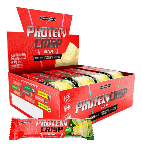 Protein Crisp Bar - Caixa 12un - Integralmédica - Promo Sabor Torta De Limão