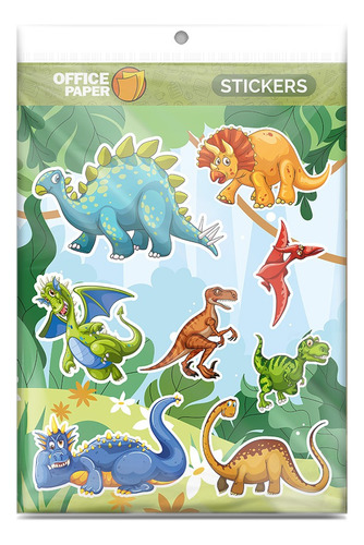 Stickers Diseño Dinosaurios 16 Unid