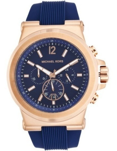 Relógio Michael Kors Masculino Mk8295 Dylan Rose 48 Mm Azul