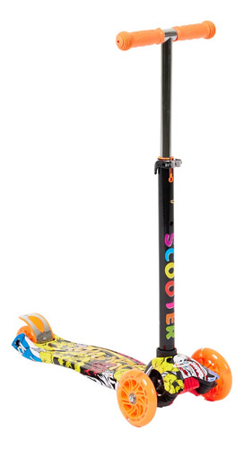 Patinete Infantil 4 Rodas Radical Para Crianças Cor MD04 Laranja Radical