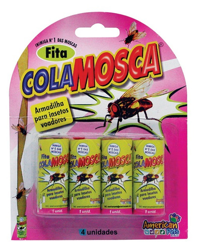 Fita Rolo Cola Mosca Mosquito Armadilha Para Mosca 4 Unidade