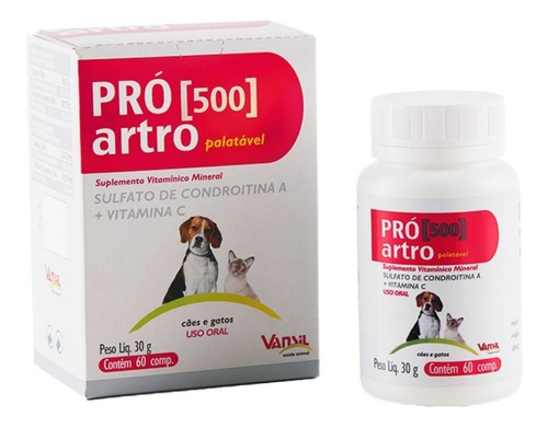 Pro Artro 500 Mg 60 Comprimidos Condroitina Glicosamina