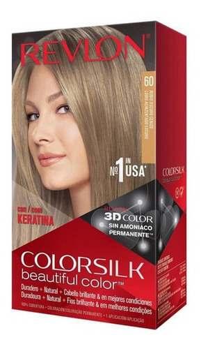 Kit Tinte Revlon  Colorsilk beautiful color™ tono 60 rubio oscuro cenizo para cabello