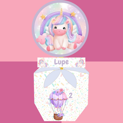 Kit Imprimible Cumpleaños Candy Bar Unicornio Arcoiris 2