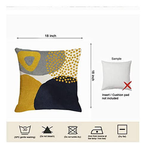 Juego De 4 Fundas De Almohada Amarillo Mostaza Estilo Bohemi