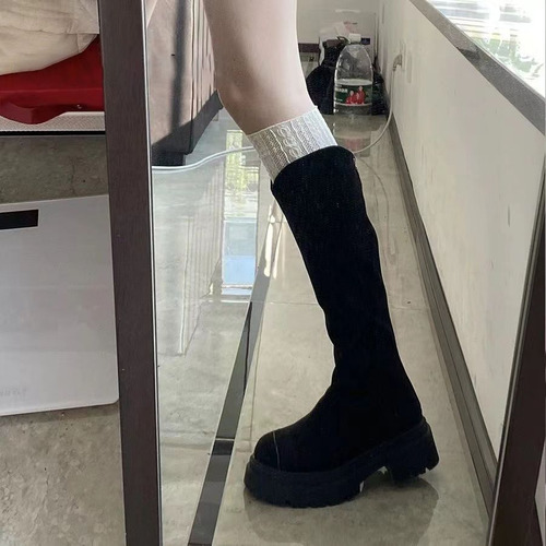 Botas Largas De Suela Gruesa De Estilo Británico, Finas En O