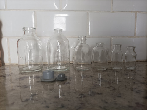 Botella De Vidrio Transparente Varias Medidas X 5 Unidades